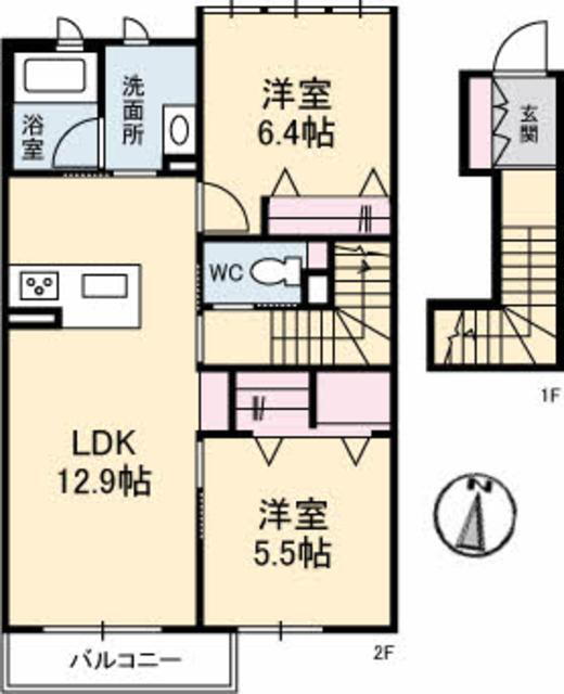 山口県周南市城ケ丘５ 2LDK アパート 賃貸物件詳細