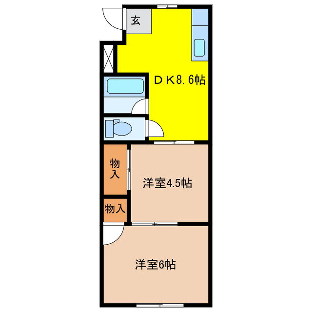 岐阜県岐阜市北一色３ 細畑駅 2DK アパート 賃貸物件詳細