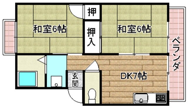 大阪府高槻市東五百住町２ 摂津富田駅 2DK アパート 賃貸物件詳細