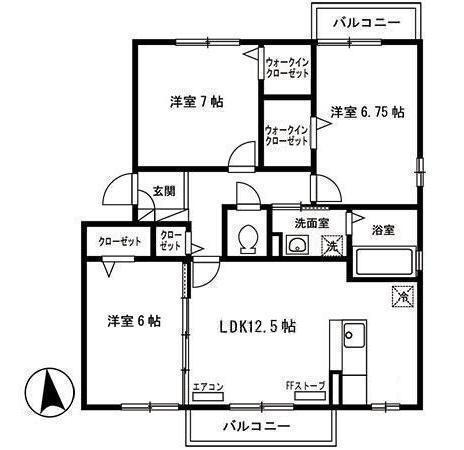 青森県八戸市沼館３ 3LDK アパート 賃貸物件詳細