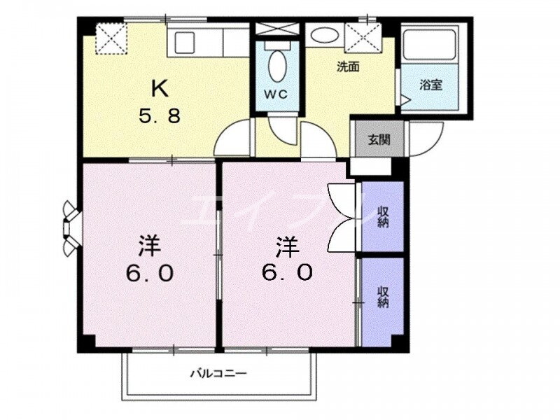 岡山県倉敷市西阿知町 西阿知駅 2K アパート 賃貸物件詳細