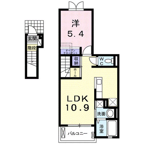 福岡県福津市日蒔野５ 福間駅 1LDK アパート 賃貸物件詳細