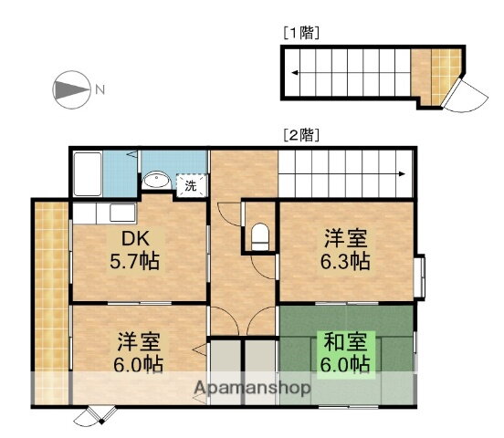 静岡県浜松市中央区大平台３ 浜松駅 3DK アパート 賃貸物件詳細