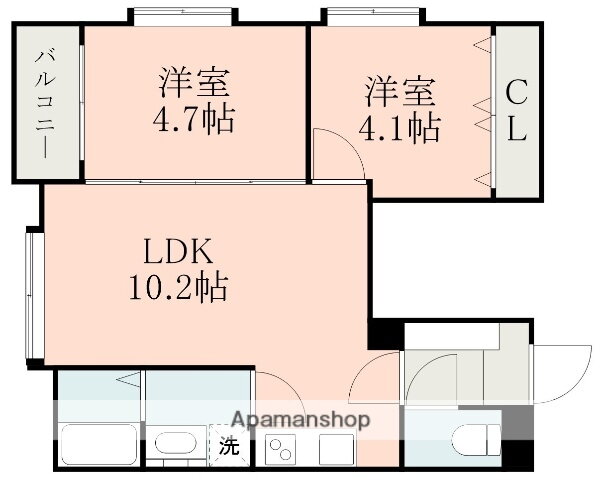 熊本県熊本市中央区菅原町 南熊本駅 2LDK マンション 賃貸物件詳細