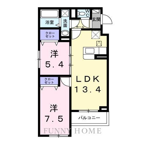 東京都世田谷区大蔵１ 祖師ヶ谷大蔵駅 2LDK アパート 賃貸物件詳細