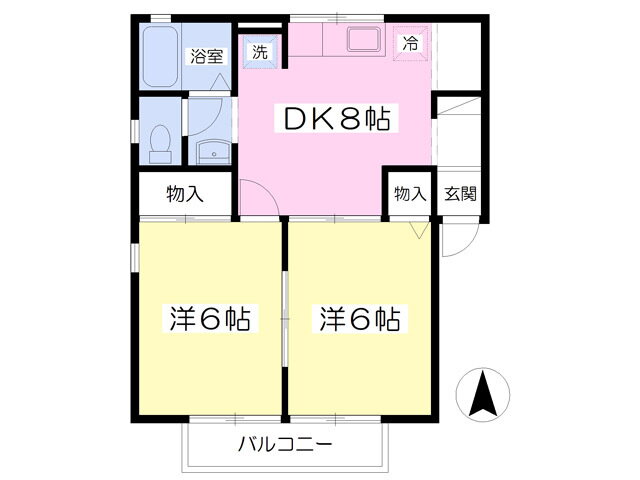 群馬県高崎市上並榎町 北高崎駅 2DK アパート 賃貸物件詳細