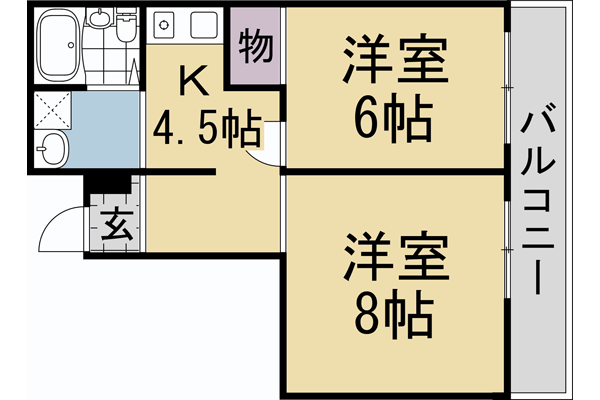京都府京都市北区大将軍南一条町 北野白梅町駅 2DK マンション 賃貸物件詳細