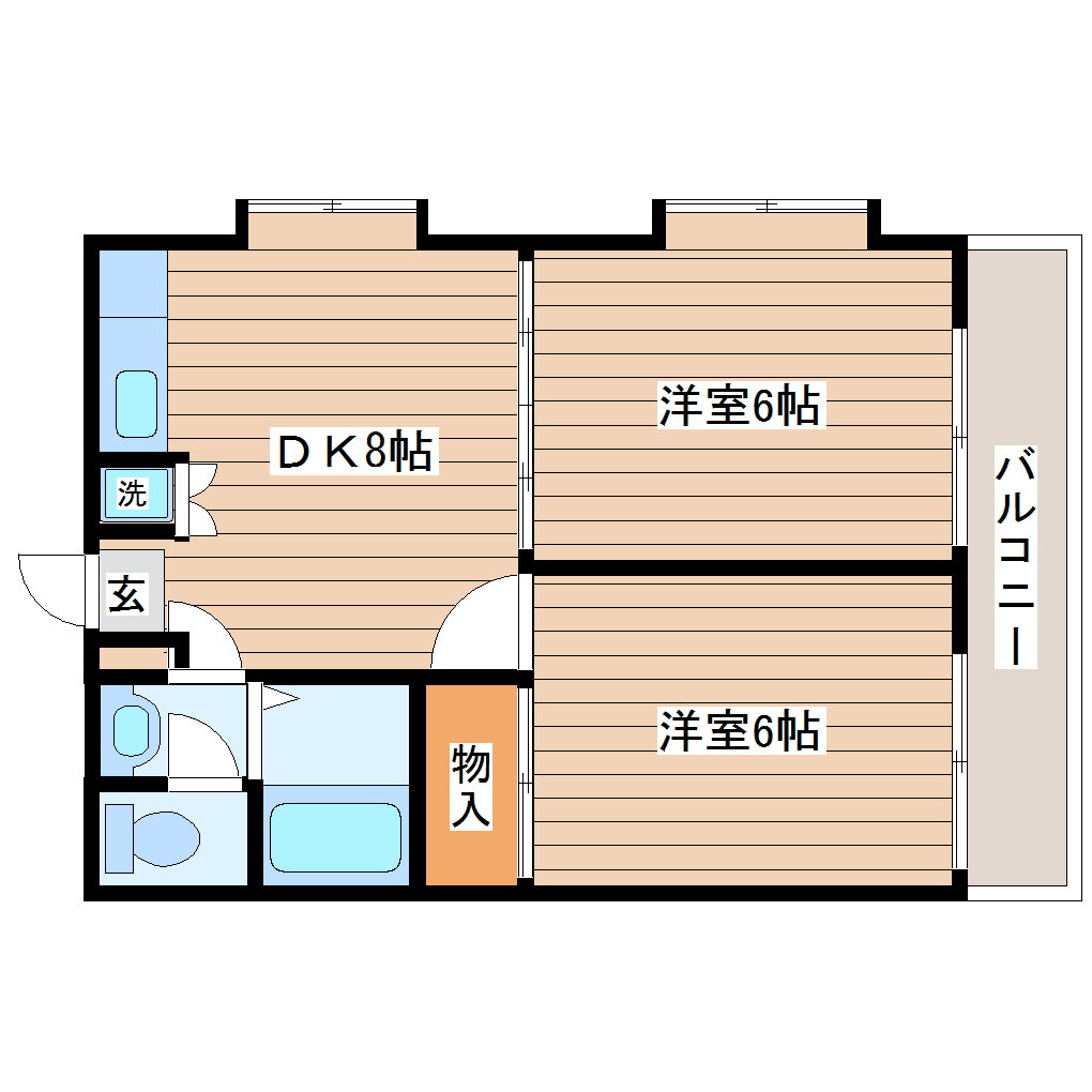 コーポマルジュ 3階 2DK 賃貸物件詳細