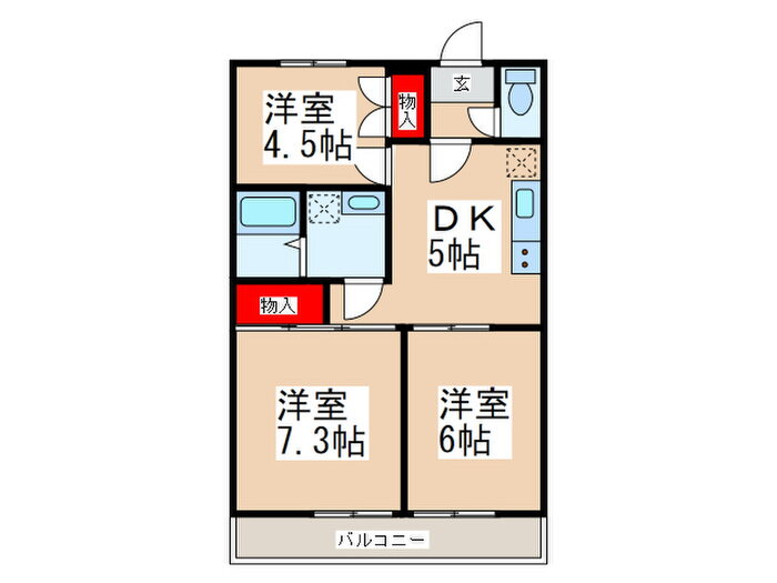 東京都国分寺市日吉町３ 国立駅 3DK マンション 賃貸物件詳細