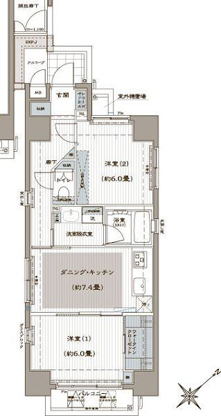 東京都中央区銀座２ 東銀座駅 2DK マンション 賃貸物件詳細