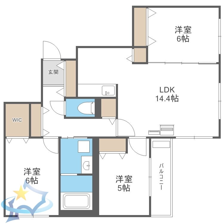 北海道札幌市中央区南十九条西９ 幌平橋駅 3LDK マンション 賃貸物件詳細