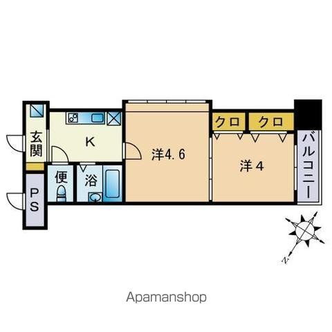福岡県福岡市中央区清川３ 渡辺通駅 2K マンション 賃貸物件詳細