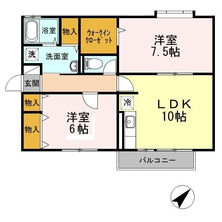 岩手県盛岡市茶畑２ 仙北町駅 2LDK アパート 賃貸物件詳細
