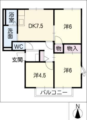 愛知県一宮市末広２ 名鉄一宮駅 3DK アパート 賃貸物件詳細