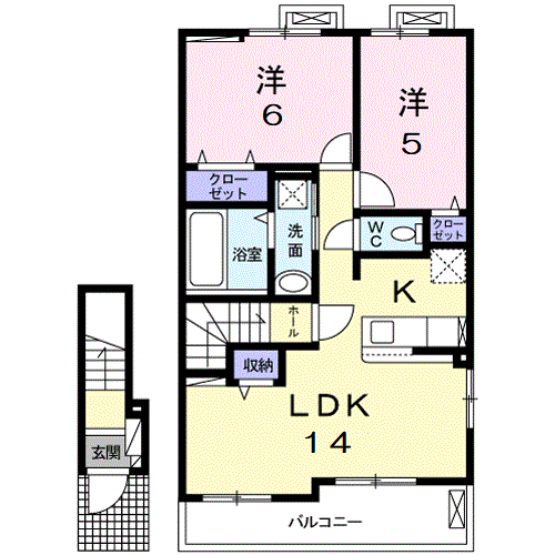 滋賀県東近江市外町 八日市駅 2LDK アパート 賃貸物件詳細