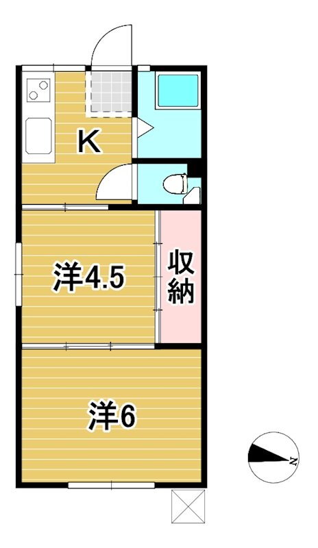 茨城県日立市東金沢町４ 常陸多賀駅 2K アパート 賃貸物件詳細