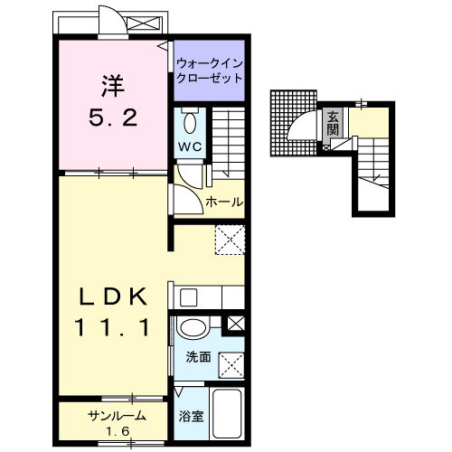 富山県高岡市大野 高岡駅 1LDK アパート 賃貸物件詳細