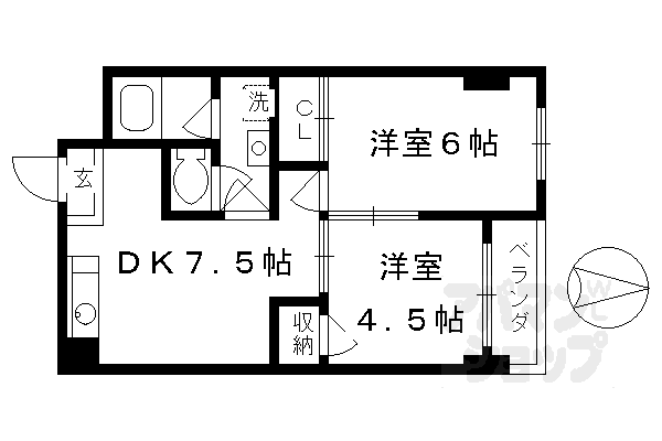 京都府京都市南区四ツ塚町 東寺駅 2DK マンション 賃貸物件詳細