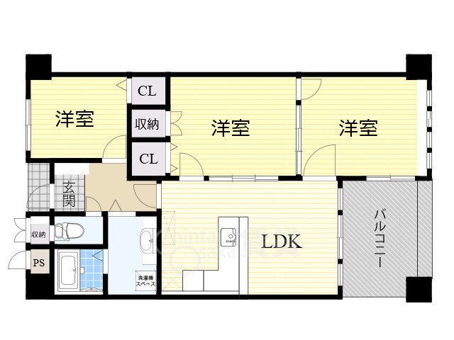 リッツサントノーレ 4階 3LDK 賃貸物件詳細