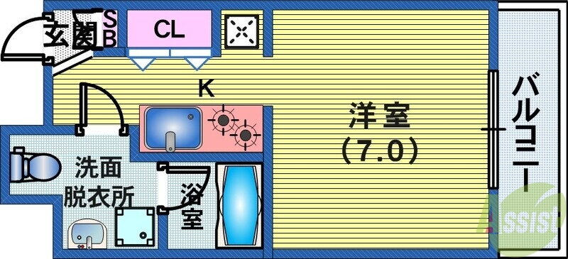 兵庫県神戸市中央区御幸通２ 三ノ宮駅 1K マンション 賃貸物件詳細