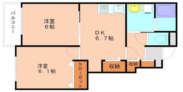 福岡県宗像市土穴２ 赤間駅 2DK アパート 賃貸物件詳細