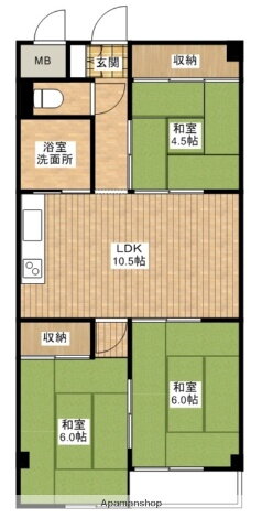 松友第一ビル 2階 3LDK 賃貸物件詳細