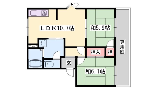兵庫県姫路市東山 白浜の宮駅 2LDK アパート 賃貸物件詳細
