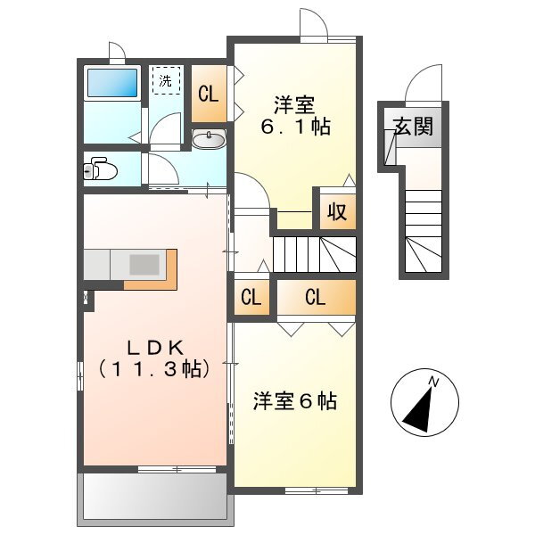 岡山県倉敷市北畝６ 弥生駅 2LDK アパート 賃貸物件詳細