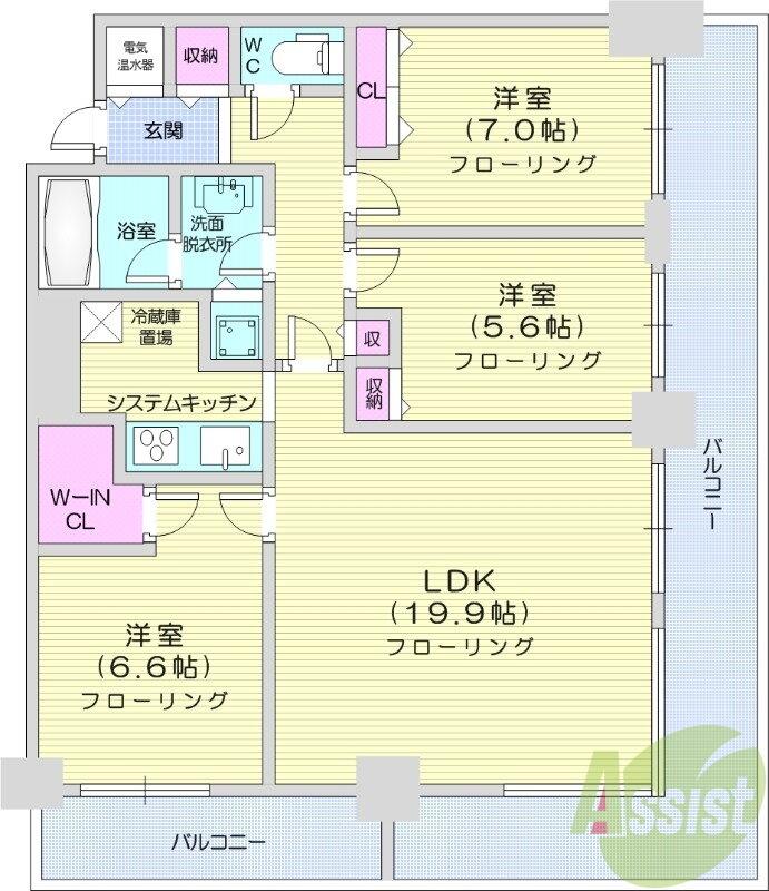 北海道札幌市北区北八条西３ 札幌駅 3LDK マンション 賃貸物件詳細