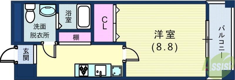 兵庫県神戸市中央区旭通５ 三ノ宮駅 1K マンション 賃貸物件詳細