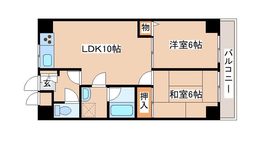 ライオンズマンション奥須磨 5階 2LDK 賃貸物件詳細