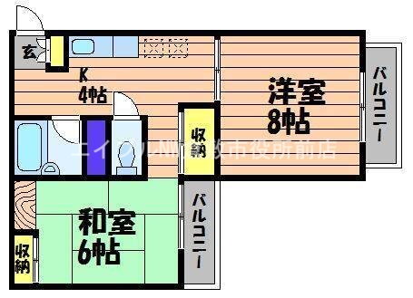 ピュア笹沖 2階 2DK 賃貸物件詳細