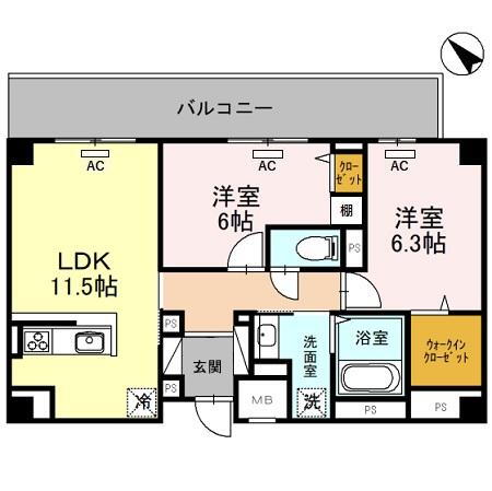 グランアネシス金澤ＩＩ 6階 2LDK 賃貸物件詳細