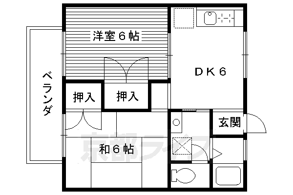 京都府京都市南区唐橋赤金町 西大路駅 2DK アパート 賃貸物件詳細