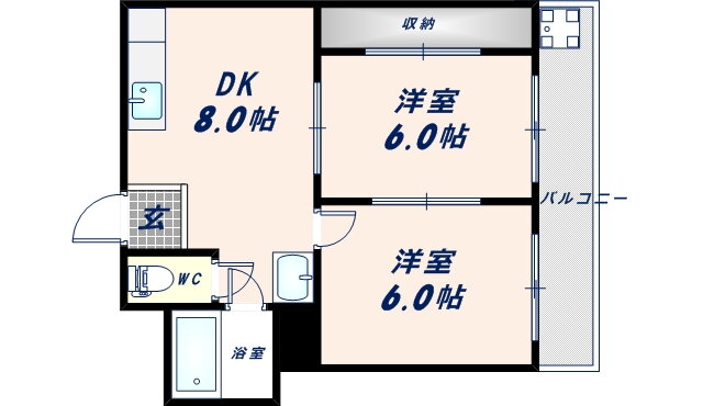 大阪府大阪市生野区新今里１ 今里駅 2DK マンション 賃貸物件詳細