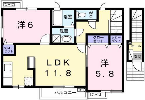 兵庫県姫路市継 八家駅 2LDK アパート 賃貸物件詳細
