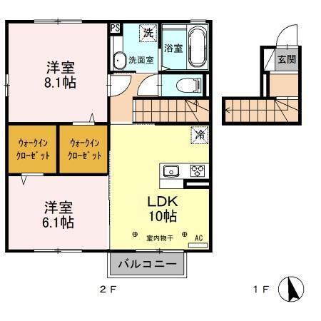 青森県八戸市大字糠塚字前谷地 2LDK アパート 賃貸物件詳細