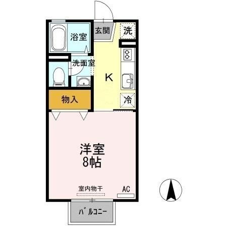 岡山県倉敷市西中新田 倉敷駅 1K アパート 賃貸物件詳細