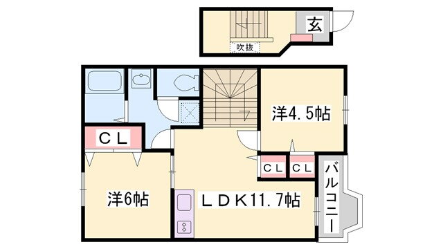 兵庫県姫路市東山 白浜の宮駅 2LDK アパート 賃貸物件詳細