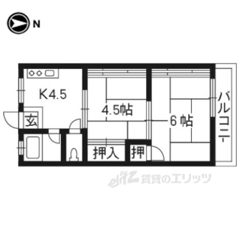 大阪府枚方市三栗１ 御殿山駅 2K アパート 賃貸物件詳細