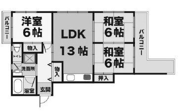 リバーハイツＫＡＮＢＥＥ 3階 3LDK 賃貸物件詳細