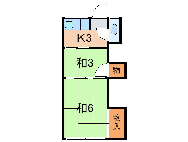 神奈川県川崎市幸区塚越２ 矢向駅 2K アパート 賃貸物件詳細