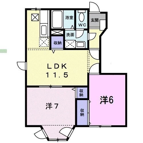 愛媛県松山市高岡町 余戸駅 2LDK アパート 賃貸物件詳細