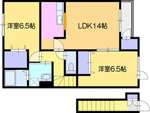 北海道岩見沢市鳩が丘２ 2LDK アパート 賃貸物件詳細