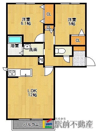 佐賀県佐賀市兵庫北１ 2LDK アパート 賃貸物件詳細