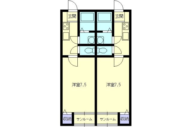 ハウス龍Ａ 2階 1K 賃貸物件詳細