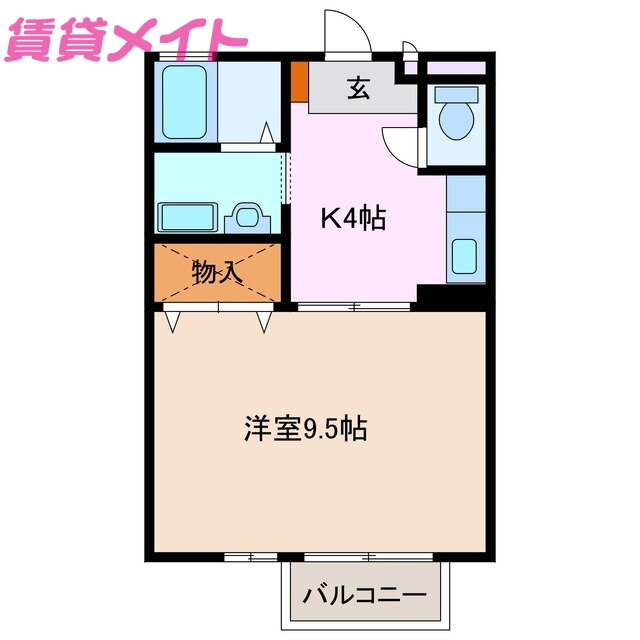 三重県四日市市大字六呂見 南四日市駅 1K アパート 賃貸物件詳細