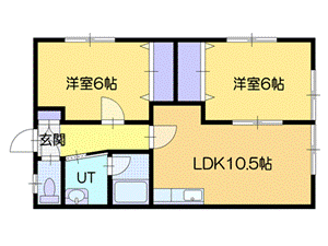 北海道千歳市新富２ 千歳駅 2LDK アパート 賃貸物件詳細