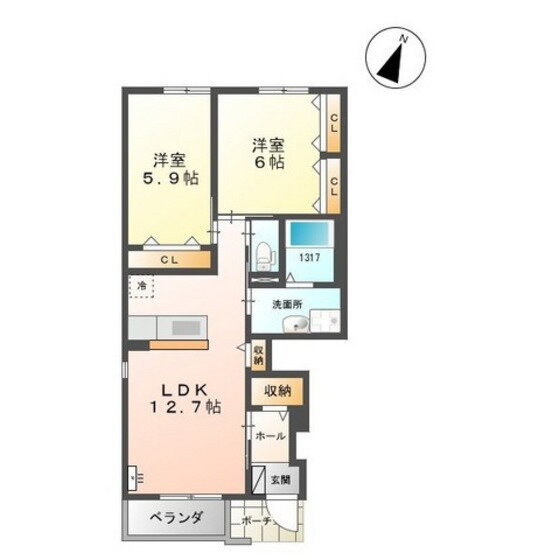 プティ・ベール結 1階 2LDK 賃貸物件詳細
