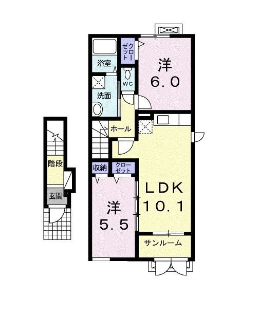 富山県高岡市蓮花寺 越中中川駅 2LDK アパート 賃貸物件詳細